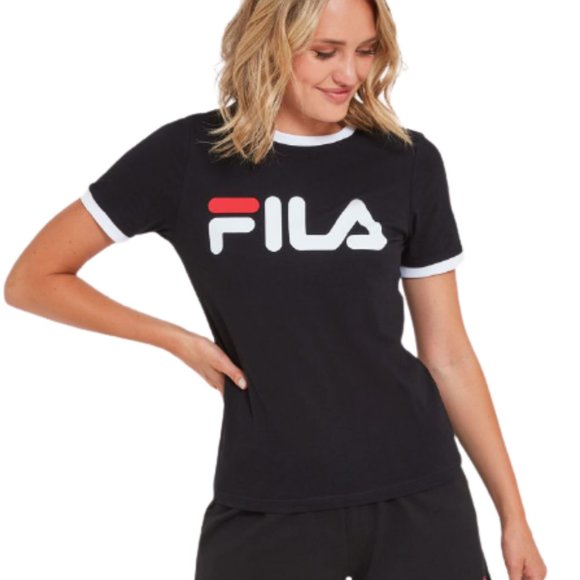FILA Classic Women's Ringer Tee Medium | New with Tags | Black/White/Red - Picture 5 of 5
